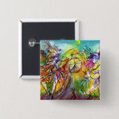 ITALIAANS CARNIVAL / Dance,Music,Theater Vierkante Button 5,1 Cm (Voorkant /achterkant)