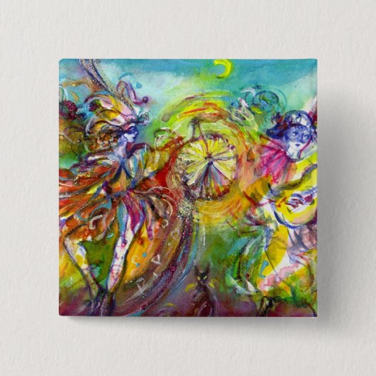 ITALIAANS CARNIVAL / Dance,Music,Theater Vierkante Button 5,1 Cm (Voorkant)