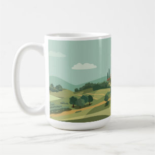 Italiaans cartoon landschap koffiemok