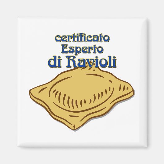 Italiaans Certificato Esperto di ravioli Pasta Quo Magneet (Voorkant)