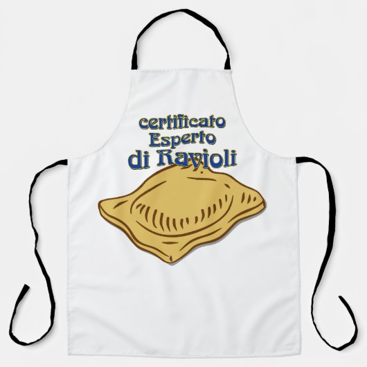 Italiaans Certificato Esperto di ravioli Pasta Quo Schort (Voorkant)