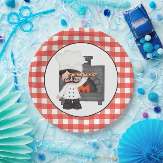 Italiaans chef Baking Pizza party paper bord (Feest)