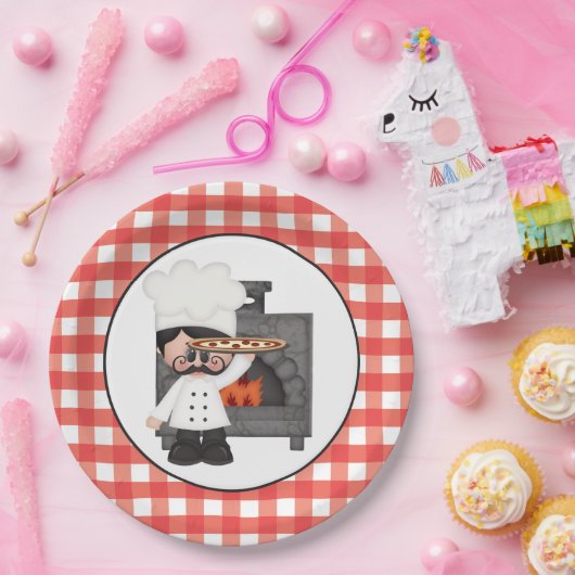 Italiaans chef Baking Pizza party paper bord (Feest)