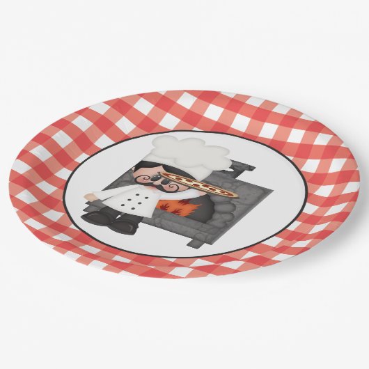 Italiaans chef Baking Pizza party paper bord (Gekanteld)