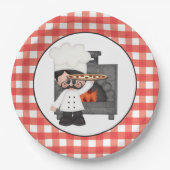 Italiaans chef Baking Pizza party paper bord (Voorkant)