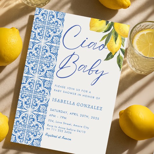 Italiaans Ciao Baby Amalfi Baby shower Kaart