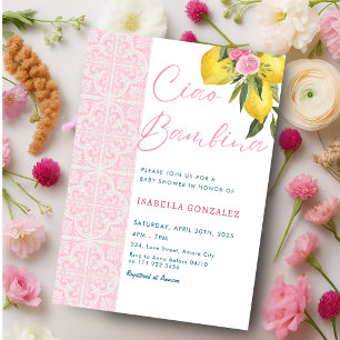 Italiaans Ciao Baby Bambina Amalfi Baby shower Kaart