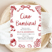 Italiaans Ciao Bambina meisje grillig Baby shower Kaart