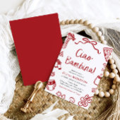 Italiaans Ciao Bambina meisje grillig Baby shower Kaart