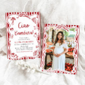 Italiaans Ciao Bambina meisje grillig Baby shower Kaart