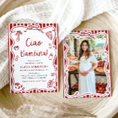 Italiaans Ciao Bambina meisje grillig Baby shower Kaart