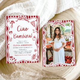 Italiaans Ciao Bambina meisje grillig Baby shower Kaart