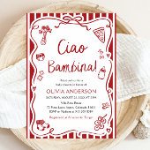 Italiaans Ciao Bambina meisje grillig Baby shower Kaart