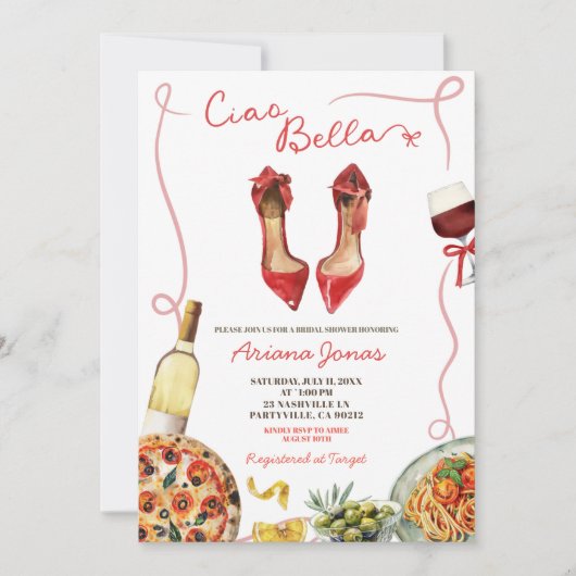 Italiaans Ciao Bella Vrijgezellenfeest Kaart (Voorkant)