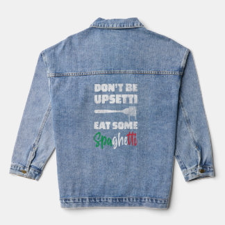 Italiaans citaat Italië Spaghetti Pun Italia Pasta Denim Jacket