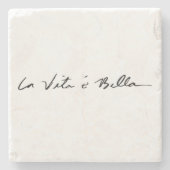 italiaans citaat la vita é bella Stone onderzetter (Voorkant)