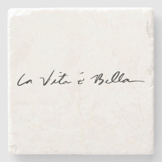 italiaans citaat la vita é bella Stone onderzetter (Voorkant)
