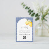 Italiaans Citroen Bloemen Tegel QR Code Bruiloft D Informatiekaartje (Staand voorkant)