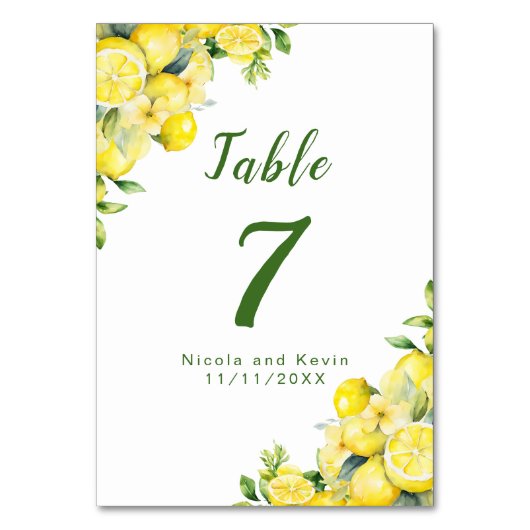 Italiaans citroen groen Lijst bruiloft Kaart (Voorkant)