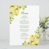 Italiaans citroen groen Lijst bruiloft Menu (Staand voorkant)
