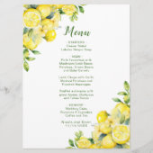 Italiaans citroen groen Lijst bruiloft Menu (Voorkant)