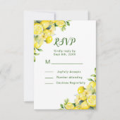 Italiaans citroen groen Lijst bruiloft RSVP Kaartje (Voorkant)