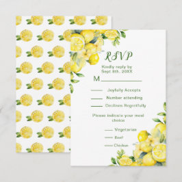 Italiaans citroen groen Lijst bruiloft RSVP Kaartje