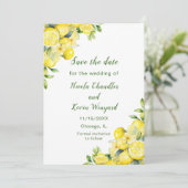 Italiaans citroen groen Lijst bruiloft Save The Date (Staand voorkant)