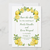 Italiaans citroen groen Lijst bruiloft Save The Date (Voorkant)