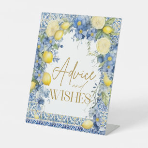 Italiaans citroen Tegels advies wenst Vrijgezellen Reclamebord Met Voetstuk