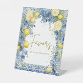 Italiaans Citroen Tegels Vrijgezellenfeest Favors Reclamebord Met Voetstuk (Voorkant)