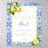 Italiaans Citroen Vrijgezellenfeest Bubbly Bar Sig Poster (Voorkant)