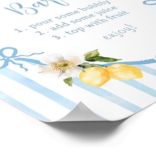 Italiaans Citroen Vrijgezellenfeest Mimosa Bar Pos Poster (Hoek)