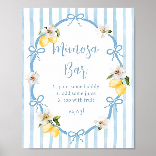 Italiaans Citroen Vrijgezellenfeest Mimosa Bar Pos Poster (Voorkant)