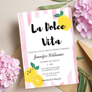 Italiaans Citroen Vrijgezellenfeest Roze Dolce Vit Kaart