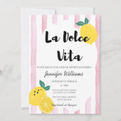Italiaans Citroen Vrijgezellenfeest Roze Dolce Vit Kaart (Voorkant)