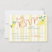 Italiaans citroenblauw dat is nog een handgetekend RSVP kaartje (Voorkant)