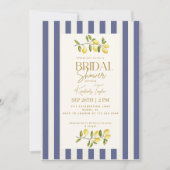 Italiaans citroenblauw gestreept Vrijgezellenfeest Kaart (Voorkant)