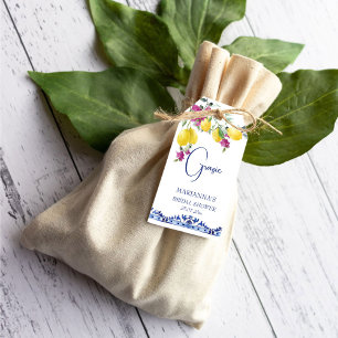 Italiaans citroenen bougainvillea vrijgezellenfees cadeaulabel