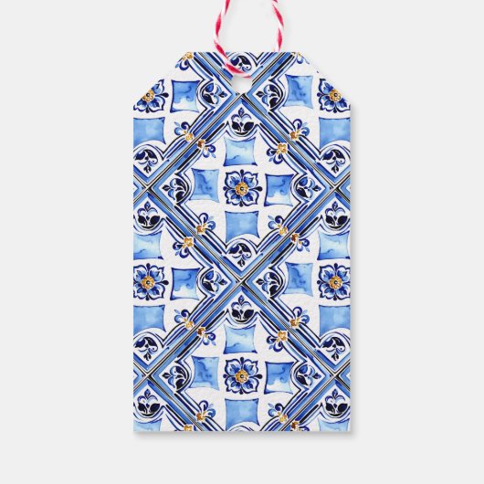 Italiaans citroenen bougainvillea vrijgezellenfees cadeaulabel (Achterkant)