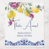 Italiaans citroenen bougainvillea vrijgezellenfees wijn etiket (Enkel label)