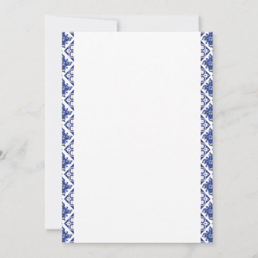 Italiaans Citrus Blauwe Tegels Zomer Vrijgezellenf Kaart (Achterkant)