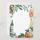 Italiaans Citrus Cocktails Bruiloftsfeest Design Kaart (Achterkant)