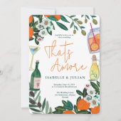 Italiaans Citrus Cocktails Bruiloftsfeest Design Kaart (Voorkant)