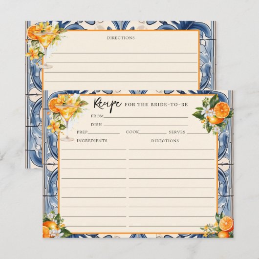  Italiaans | Citrus Sinaasappel | Recepten Kaarten (Voorkant / Achterkant)