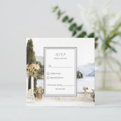 Italiaans Comomeer Italië bruiloft RSVP Kaart (Staand voorkant)