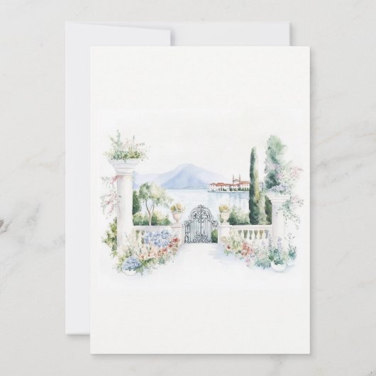 Italiaans Comomeer Vrijgezellenfeest Kaart (Achterkant)