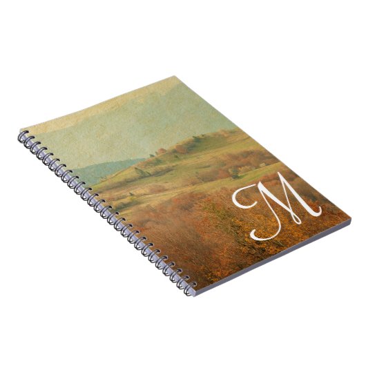 Italiaans Country Side Monogram Initiaal Notitiebo Notitieboek (Rechterzijde)