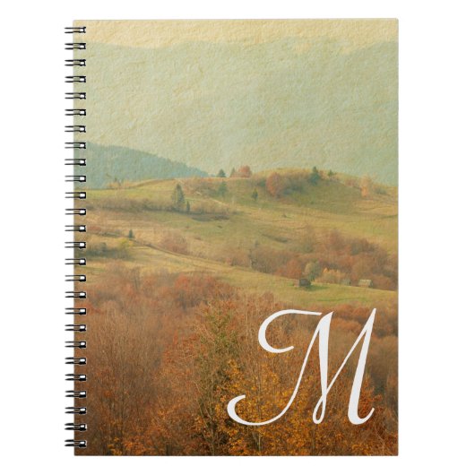Italiaans Country Side Monogram Initiaal Notitiebo Notitieboek (Voorkant)