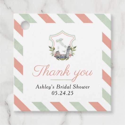 Italiaans Crest Party Favor Label (Voorkant)